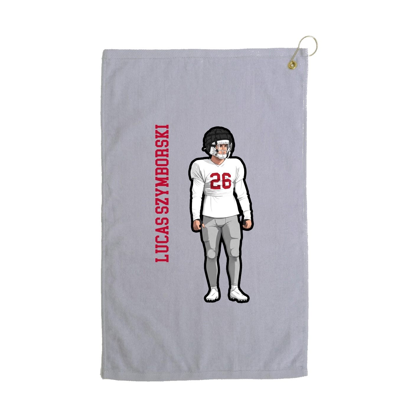 Golf Towel — Name Vertical in Grey