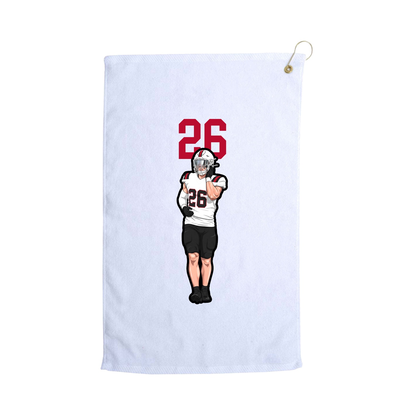 Golf Towel — Number Top in White