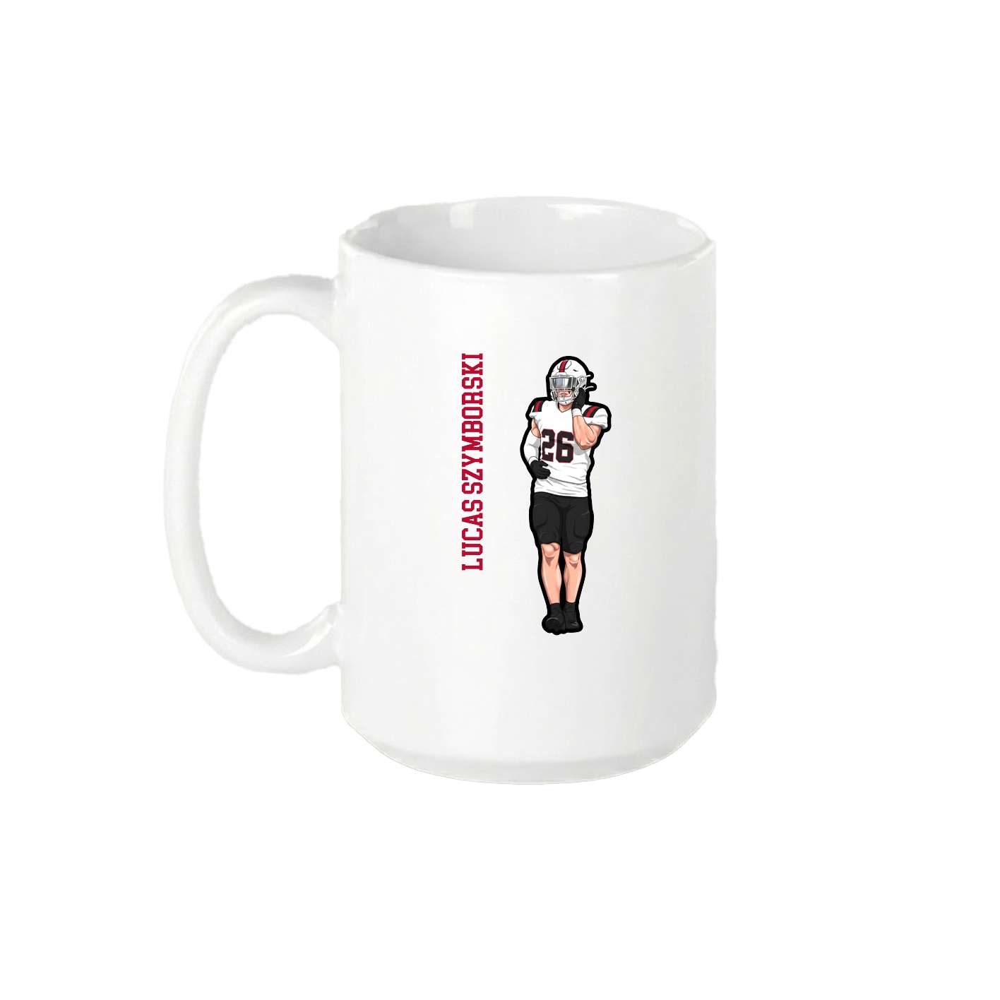 15oz Coffee Mug — Name Vertical in White