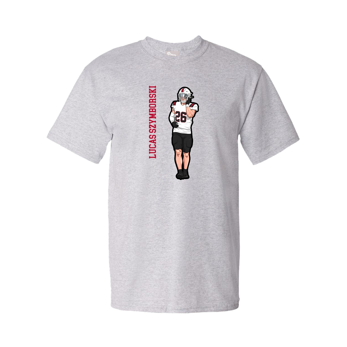 Youth Tee — Name Vertical in Grey