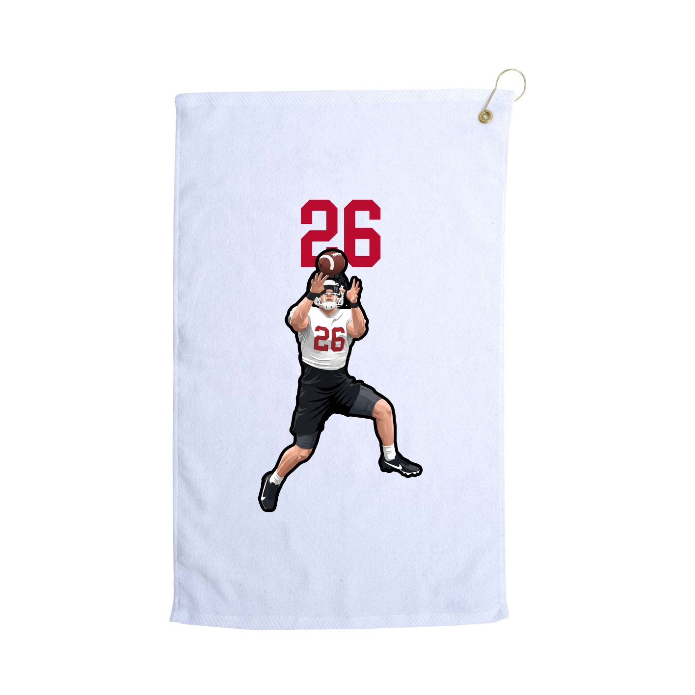 Golf Towel — Number Top in White