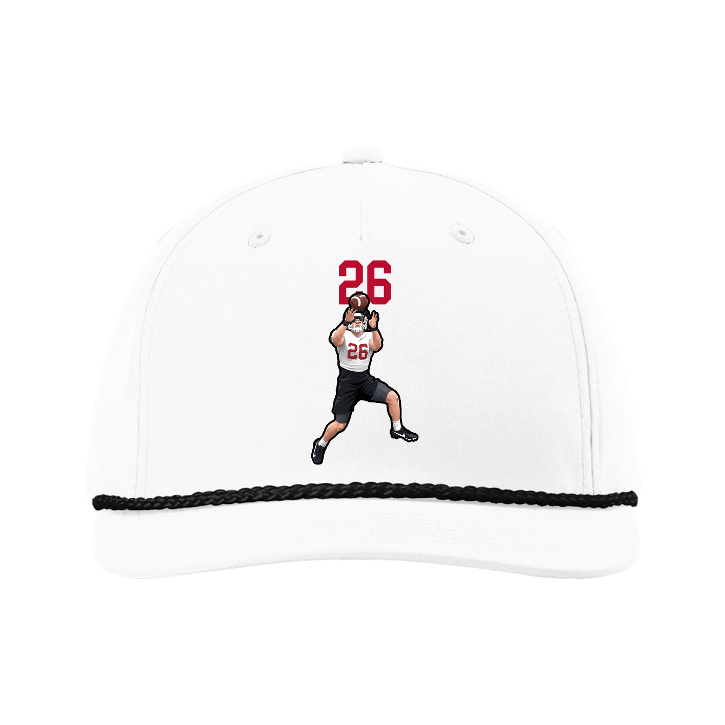 Five-Panel Classic Rope Cap — Number Top in White