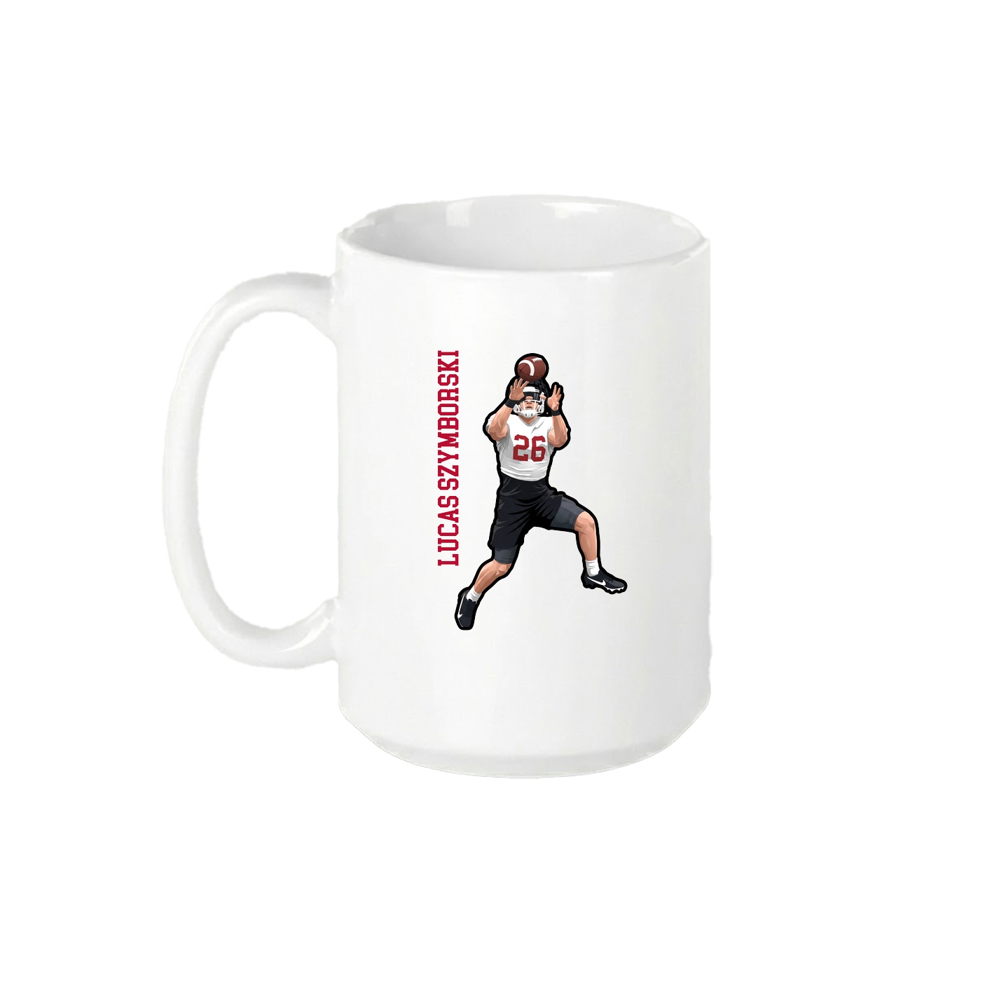 15oz Coffee Mug — Name Vertical in White