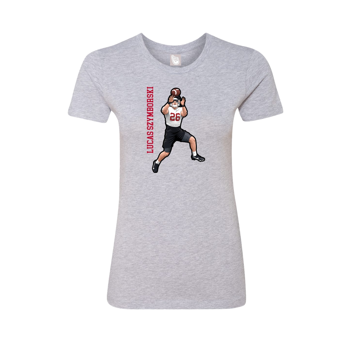 Womens Tee — Name Vertical in Grey