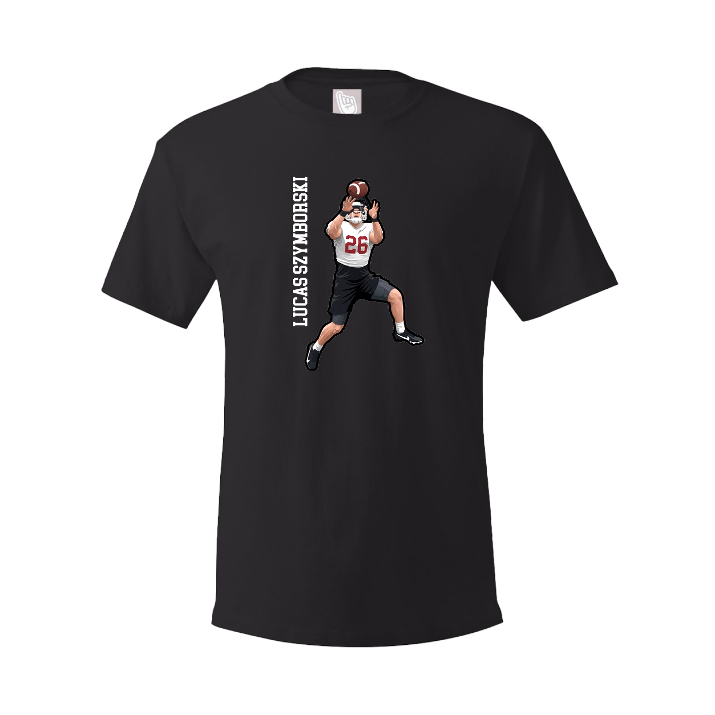 Youth Tee — Name Vertical in Black