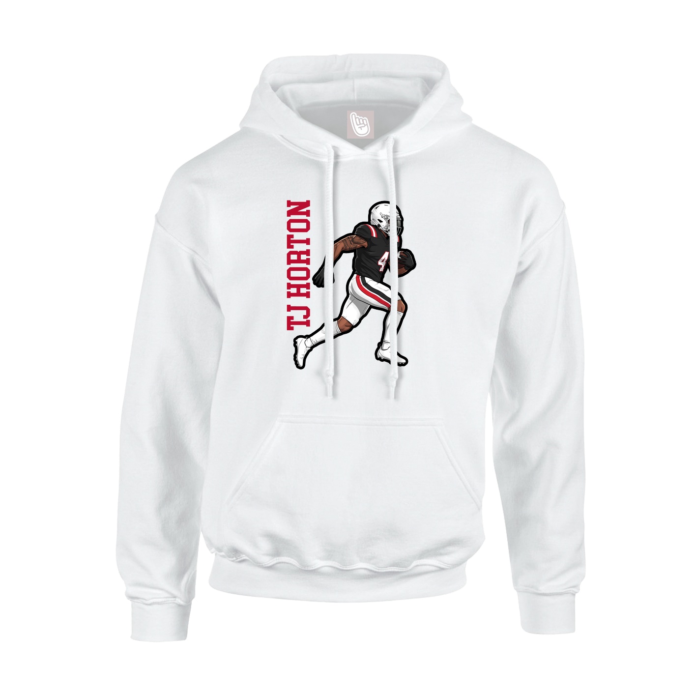 Youth Hoodie — Name Vertical in White