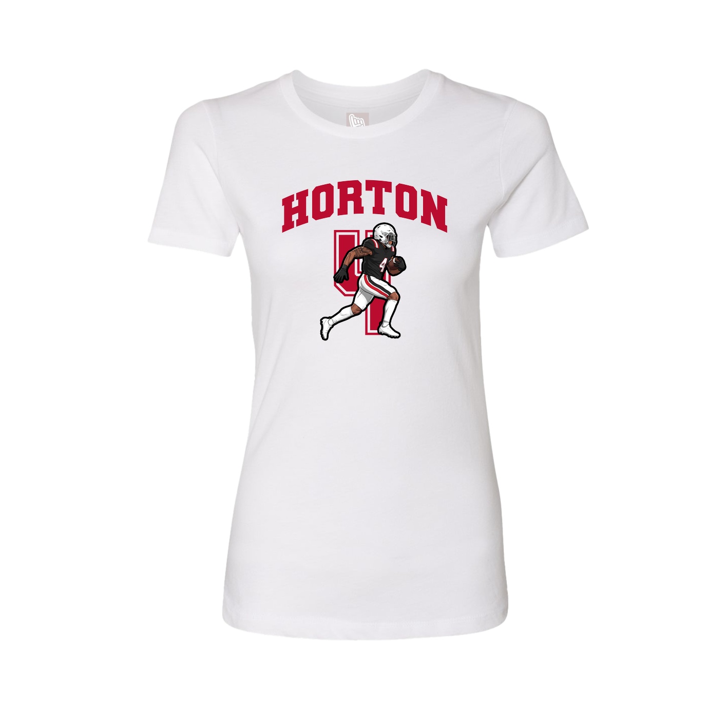 Fitted Women's Tee — Number in White