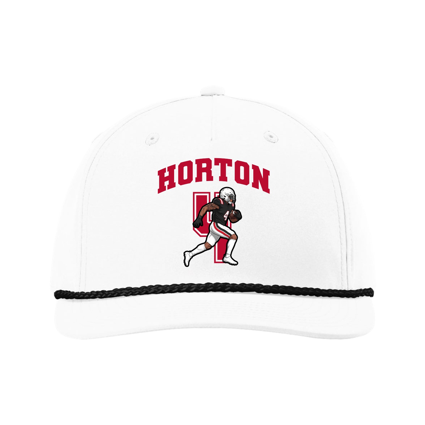 Five-Panel Classic Rope Cap — Number in White