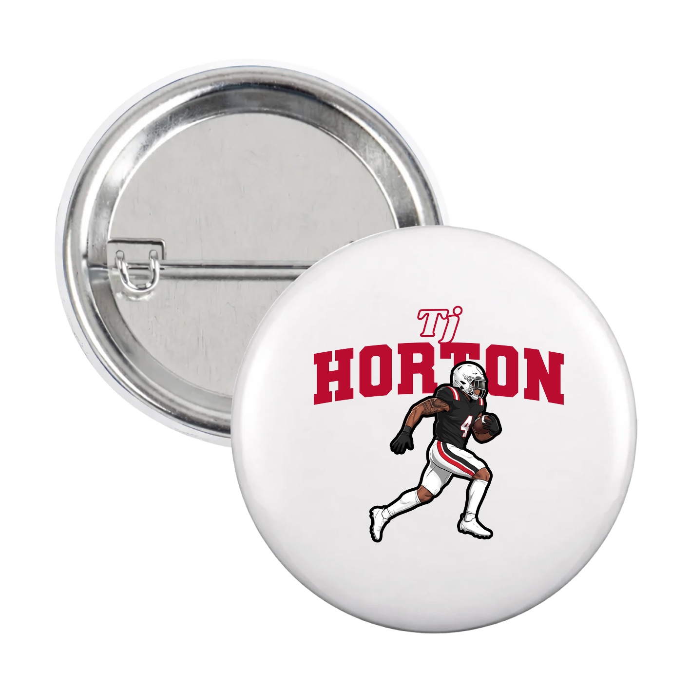 Game Day Button — Name Arch in White