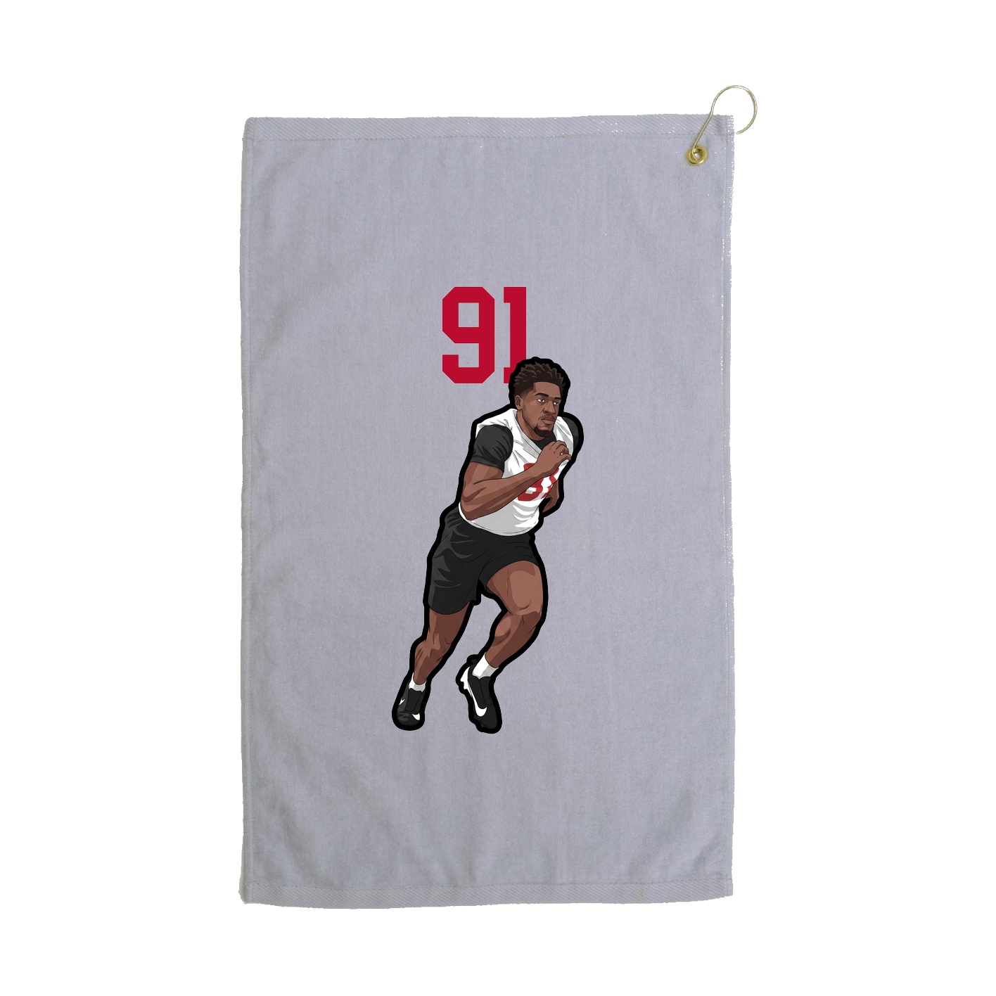 Golf Towel — Number Top in Grey