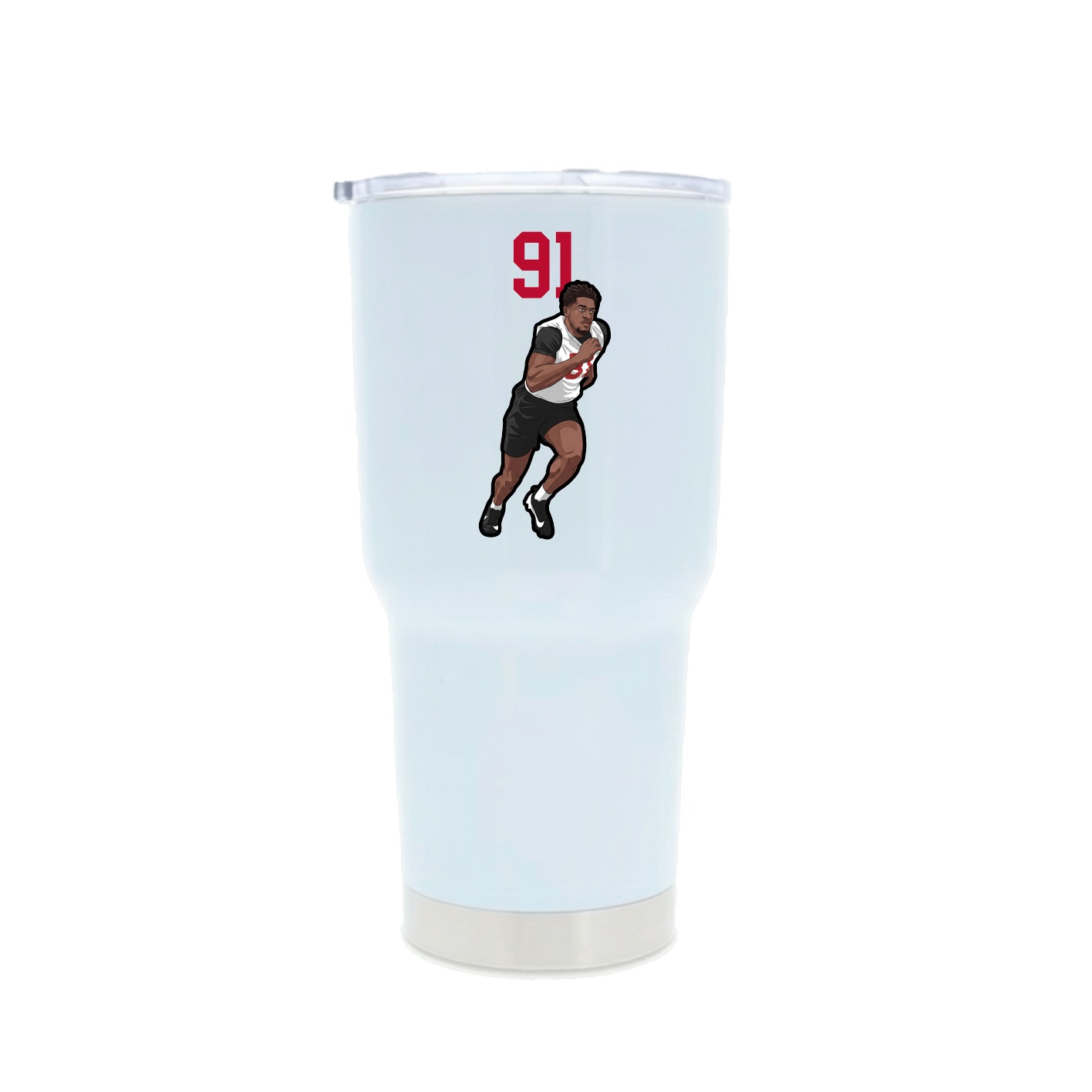 30oz Stainless Steel Tumbler — Number Top in White