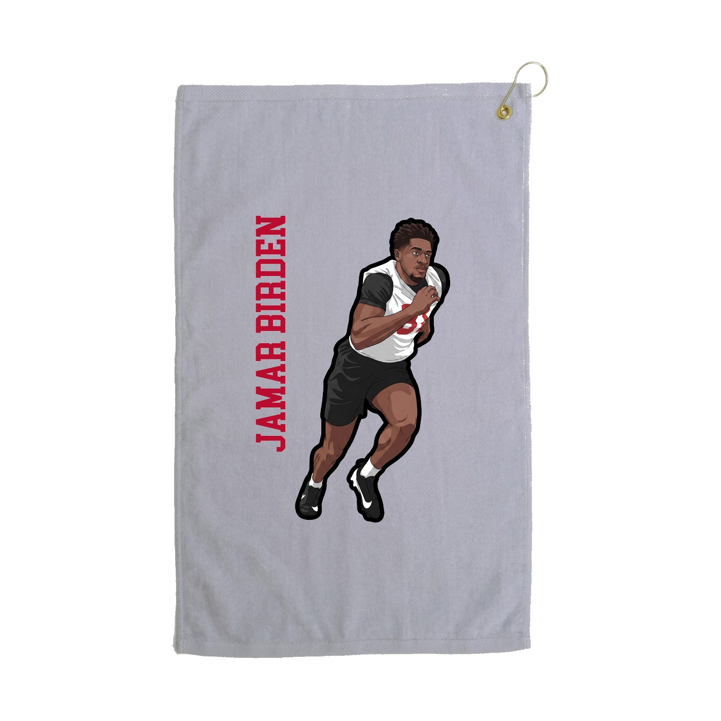 Golf Towel — Name Vertical in Grey