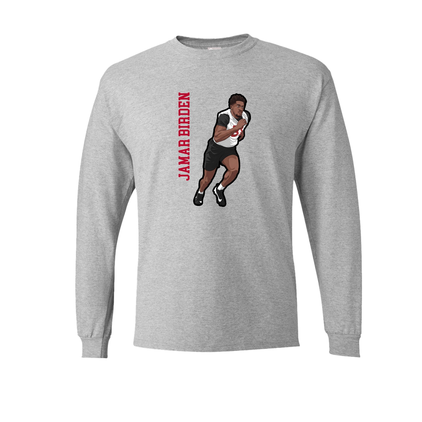 Long Sleeve Tee — Name Vertical in Grey