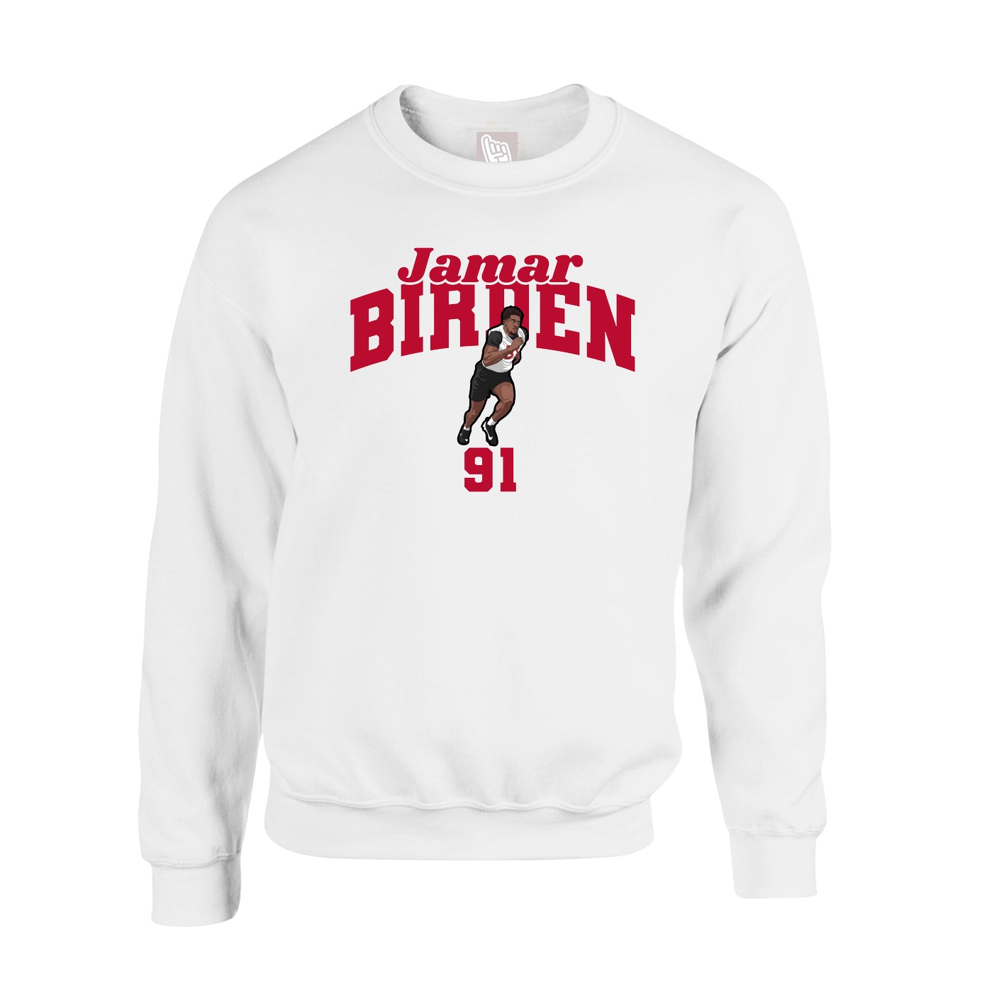 Fleece Crew — Signature Arch in White