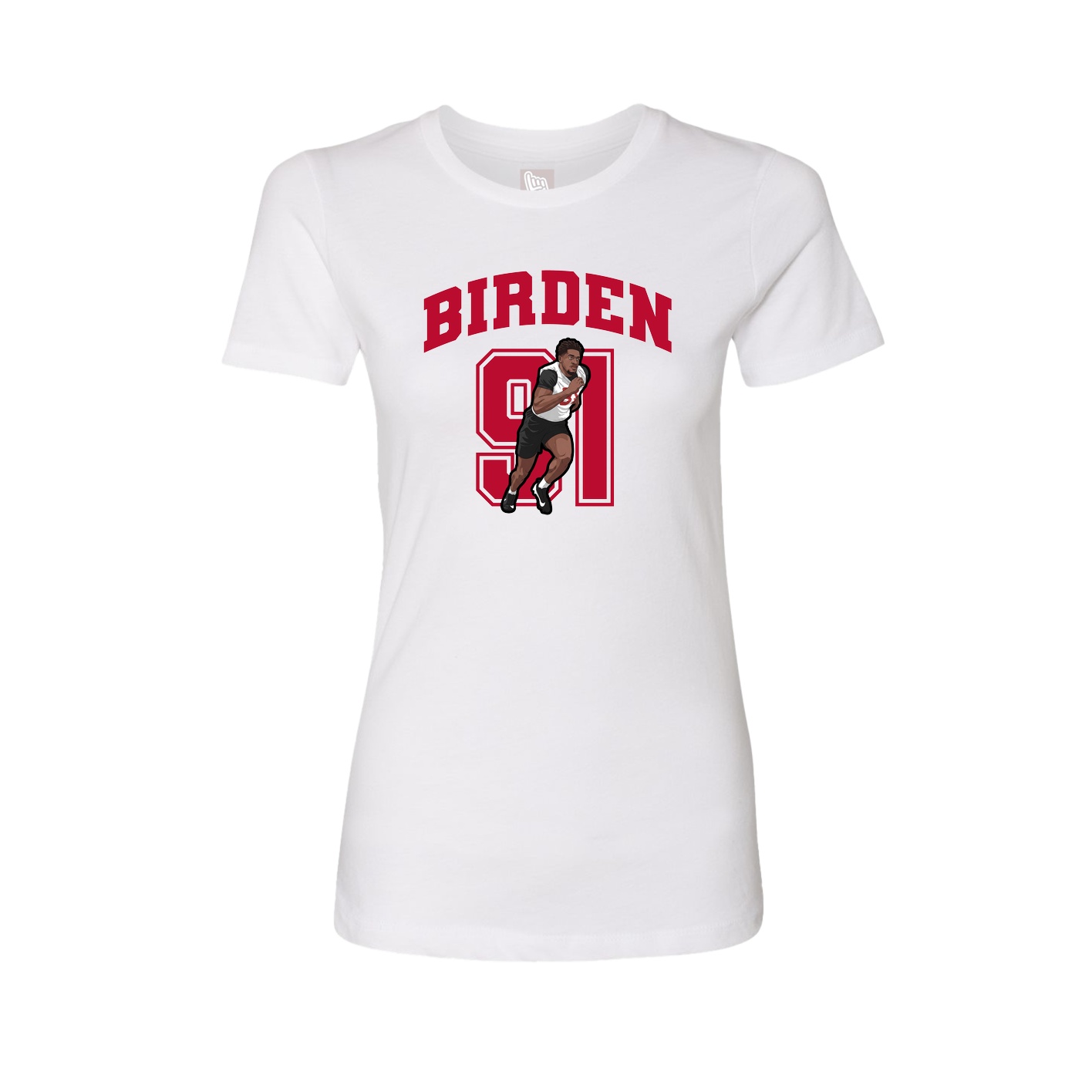 Fitted Women's Tee — Number in White