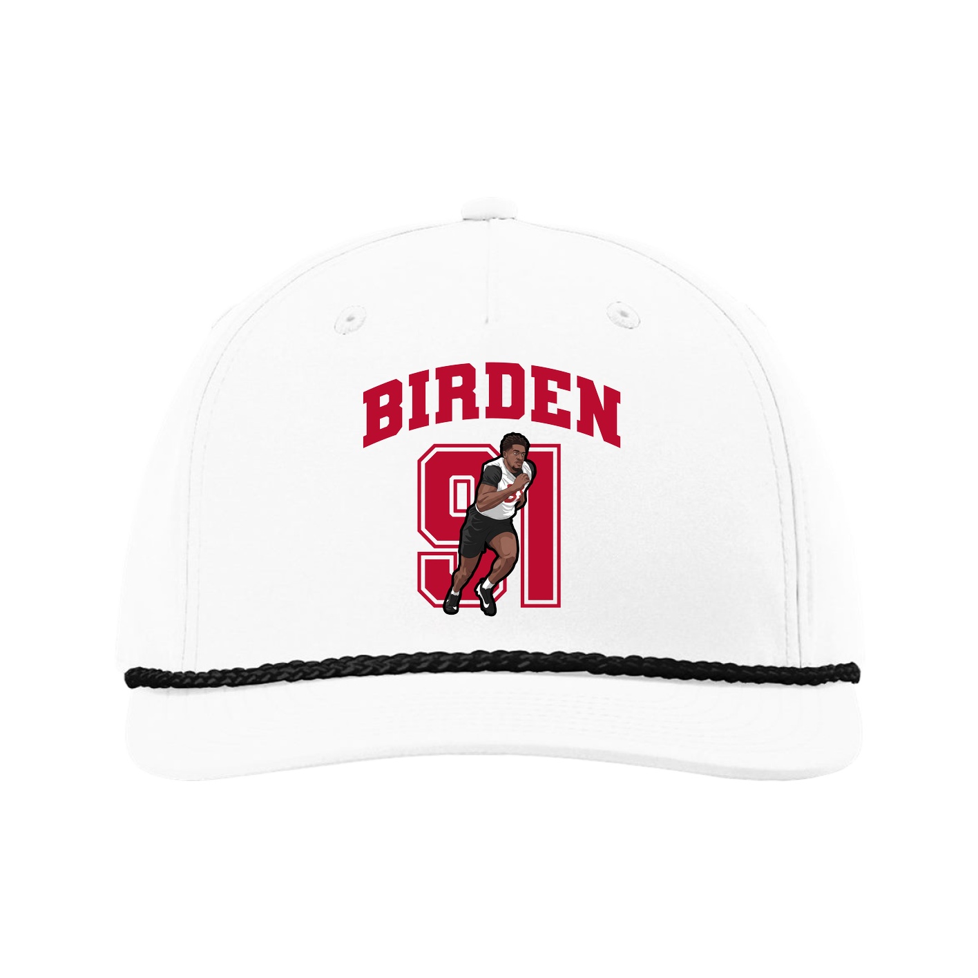Five-Panel Classic Rope Cap — Number in White