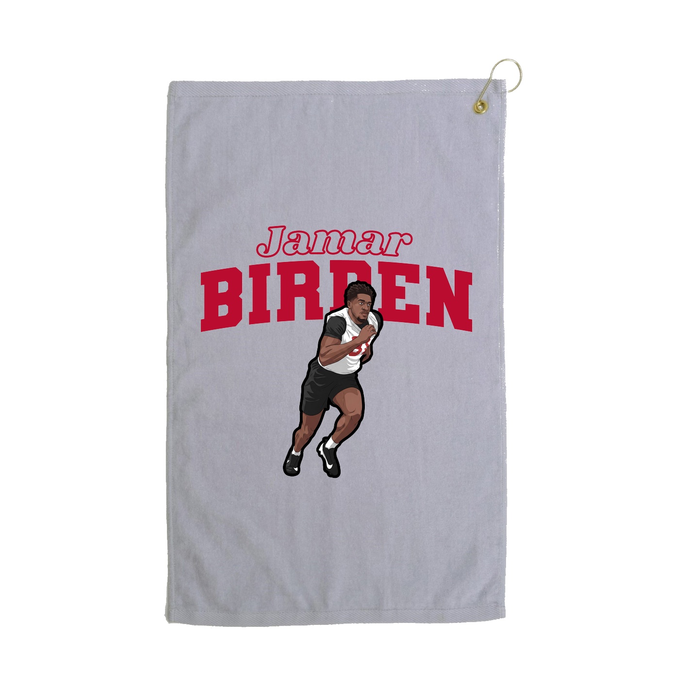 Golf Towel — Name Arch in Grey