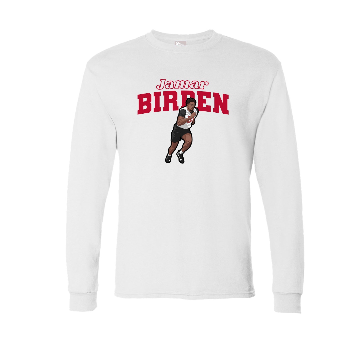 Long Sleeve Tee — Name Arch in White