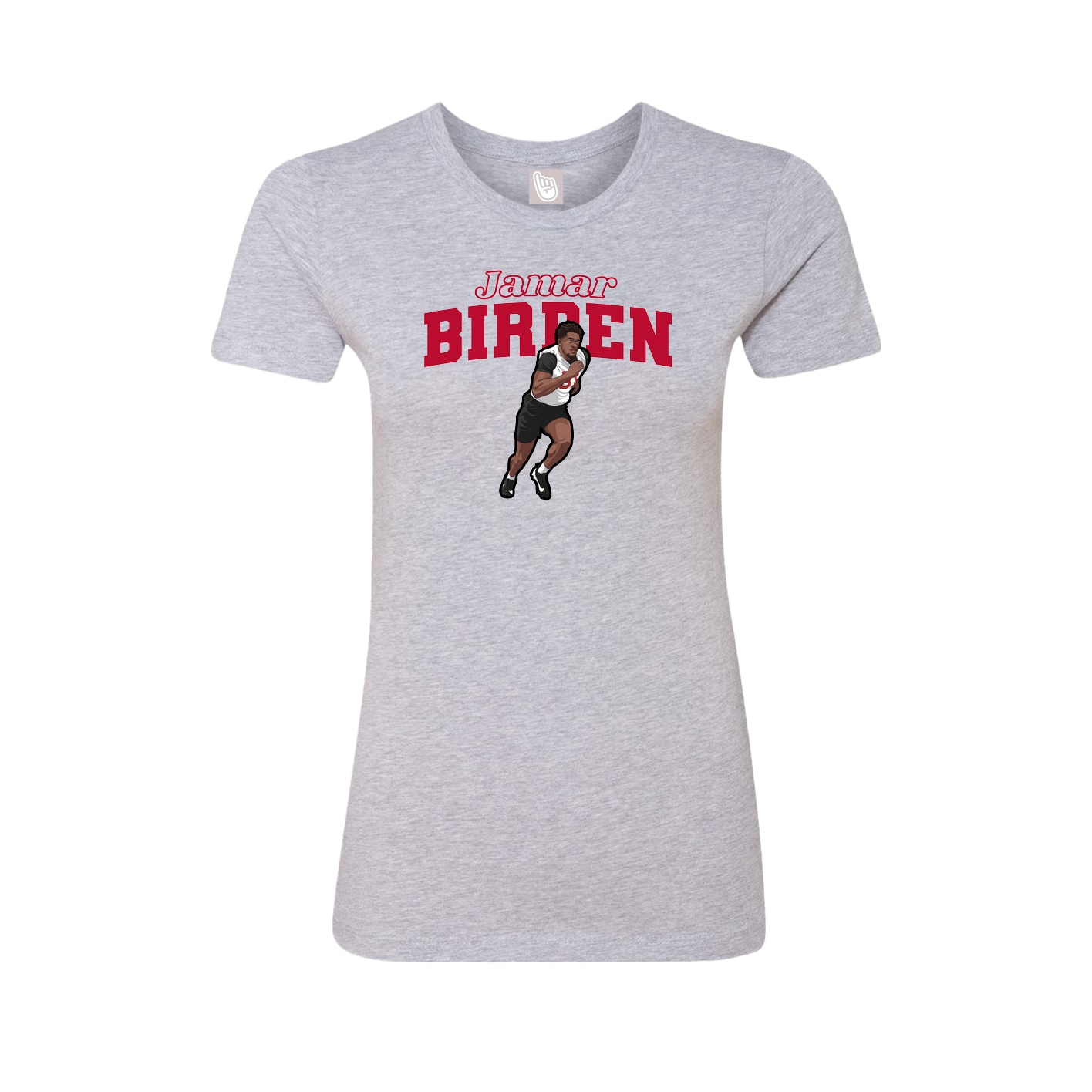 Fitted Women's Tee — Name Arch in Grey