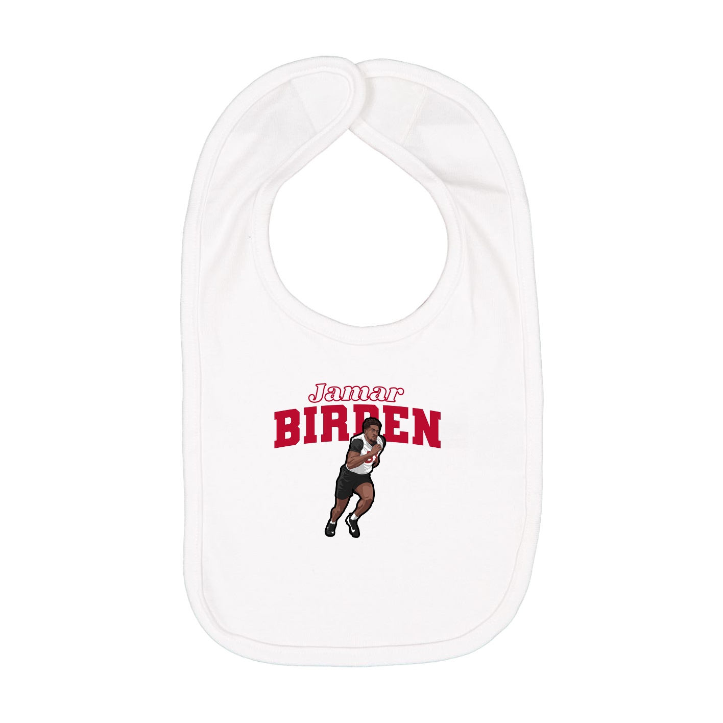 Infant Bib — Name Arch in White