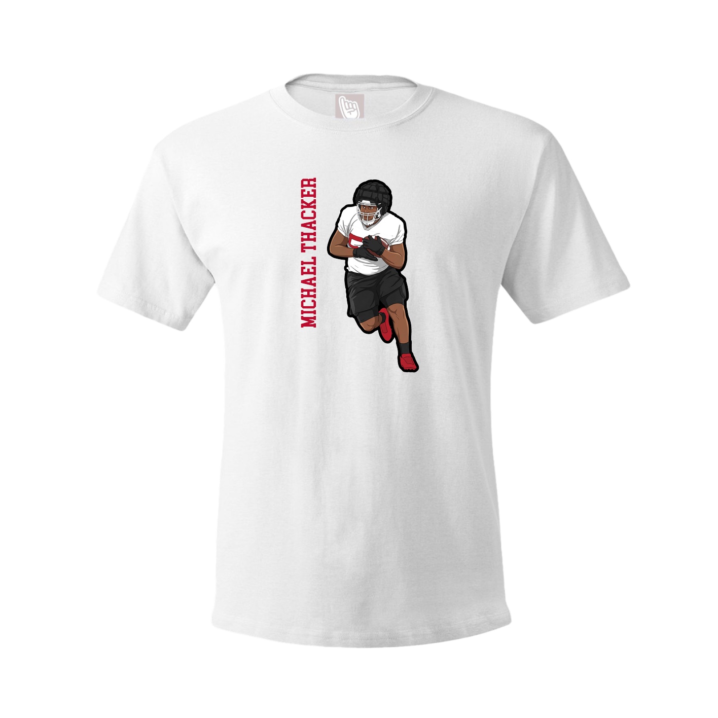 Youth Tee — Name Vertical in White