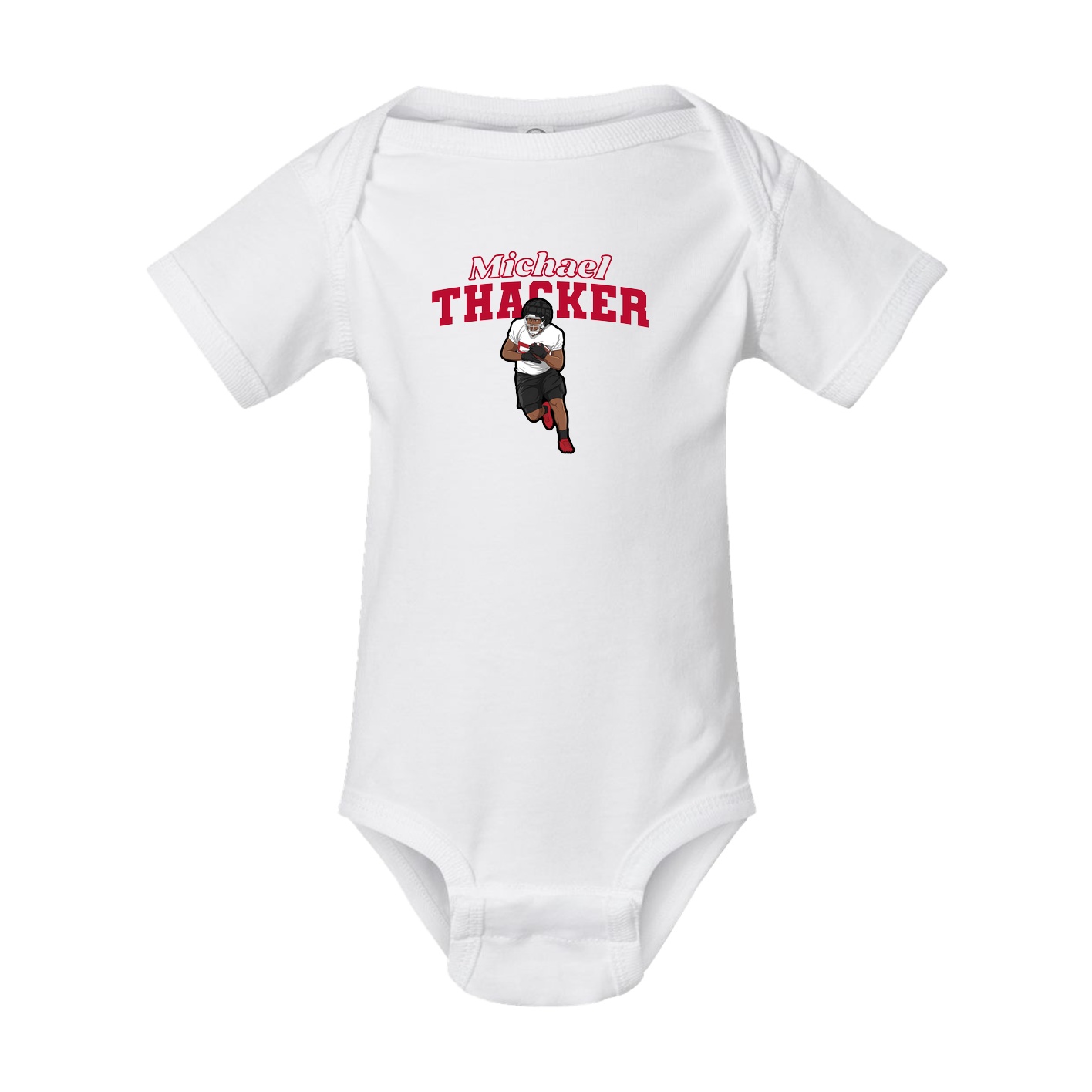 Baby Onesie — Name Arch in White