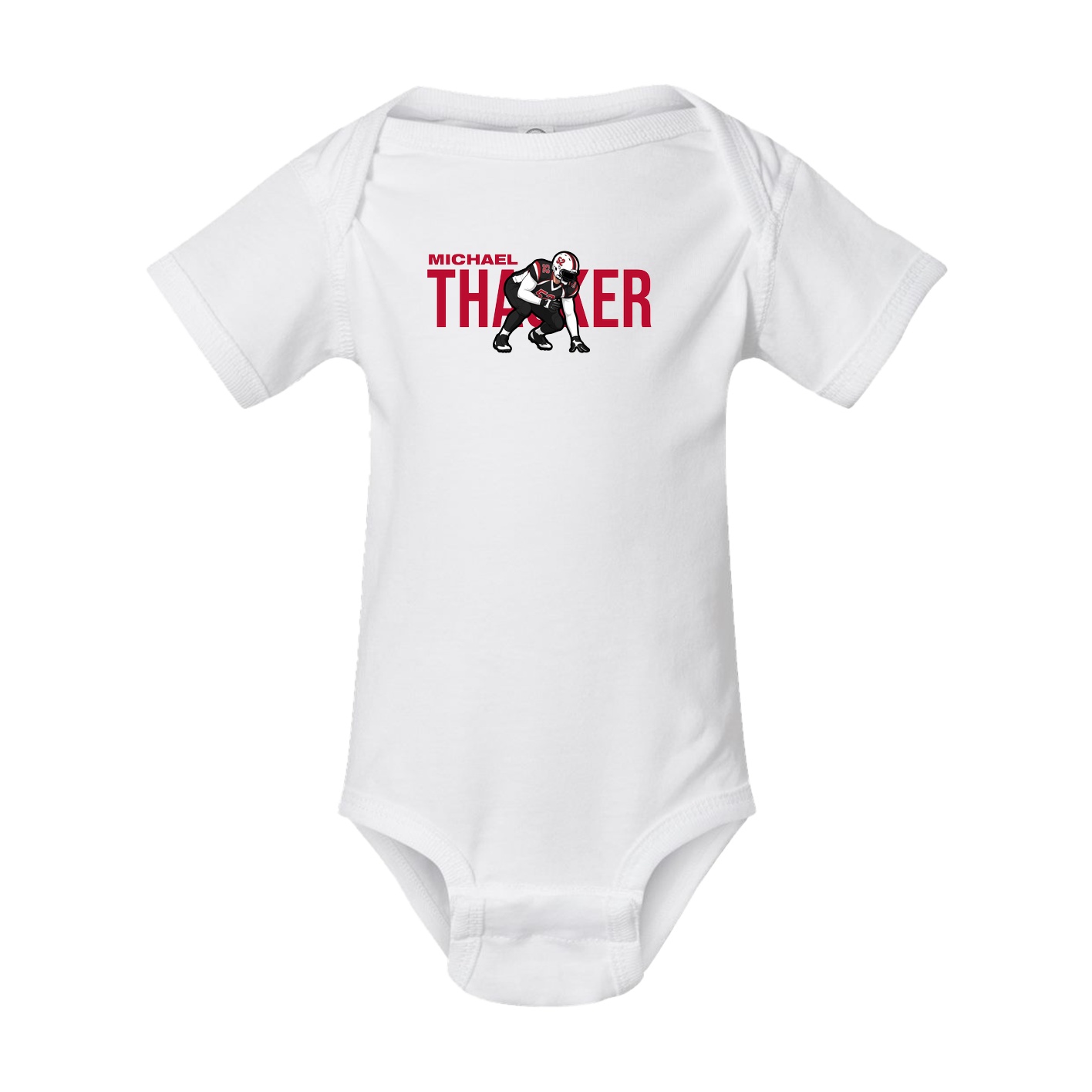 Baby Onesie — Player Name in White