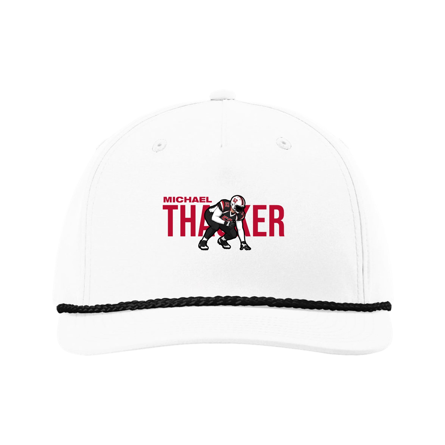 Five-Panel Classic Rope Cap — Player Name in White