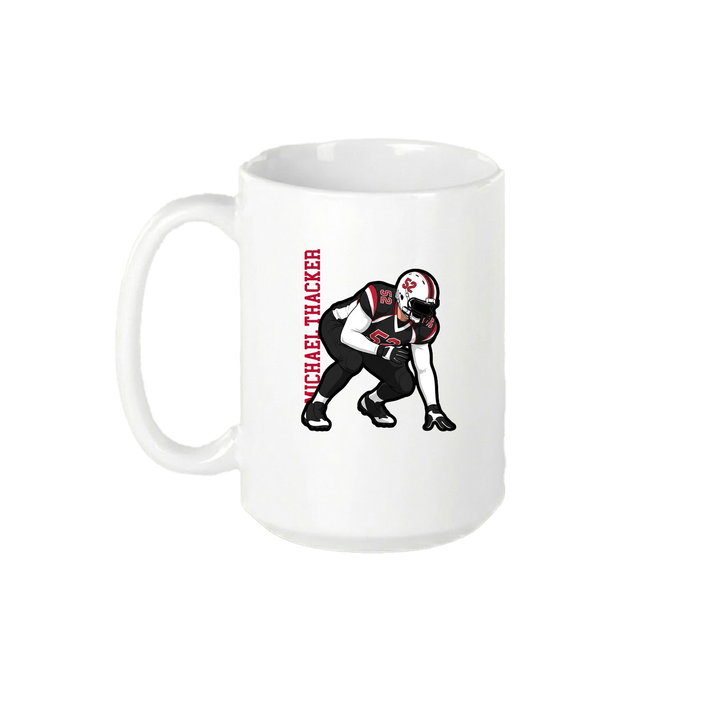 15oz Coffee Mug — Name Vertical in White