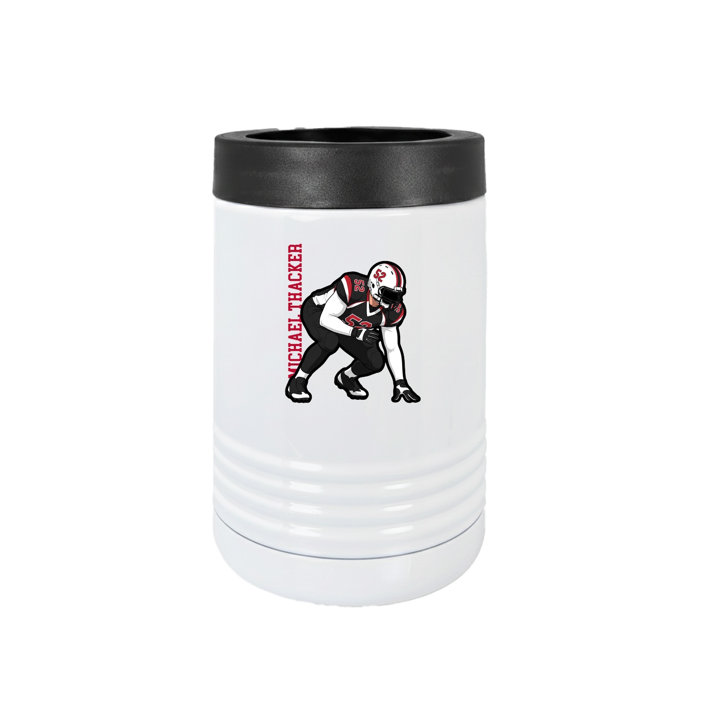 Beverage Holder — Name Vertical in White