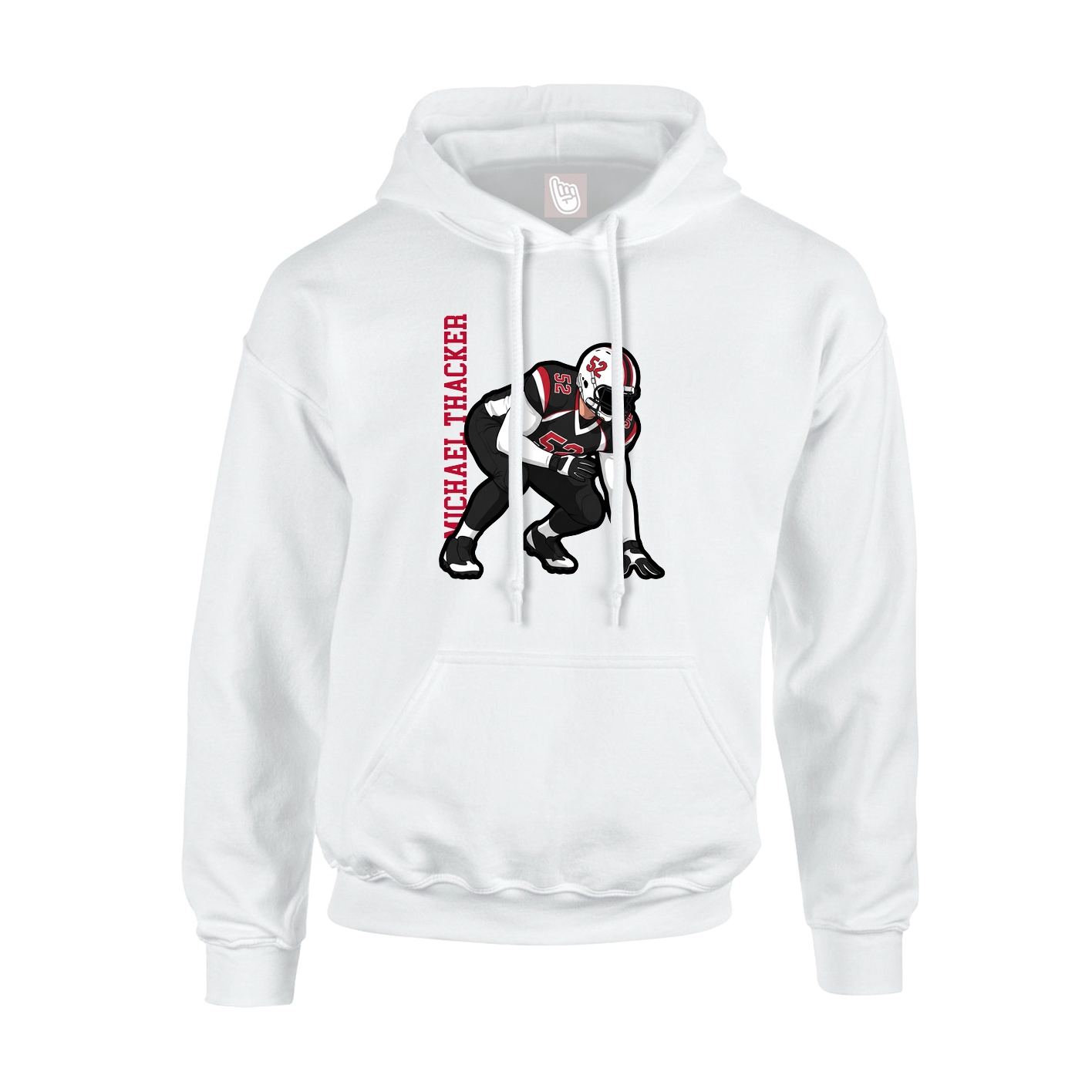 Youth Hoodie — Name Vertical in White