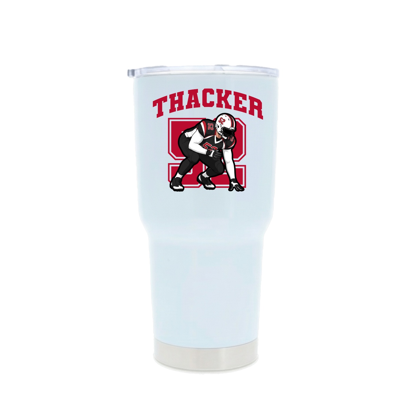 30oz Stainless Steel Tumbler — Number in White