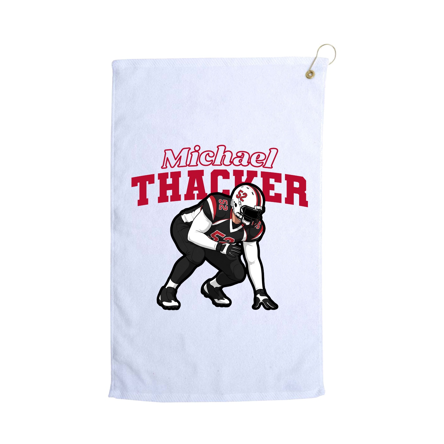 Golf Towel — Name Arch in White