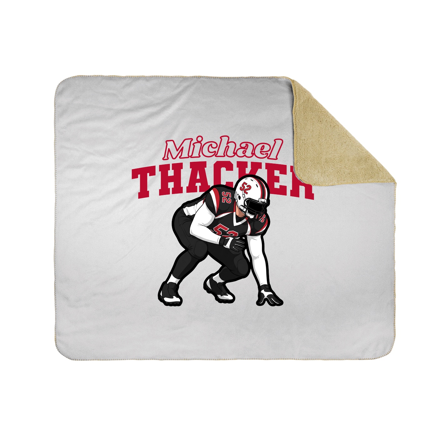 Throw Blanket — Name Arch in White