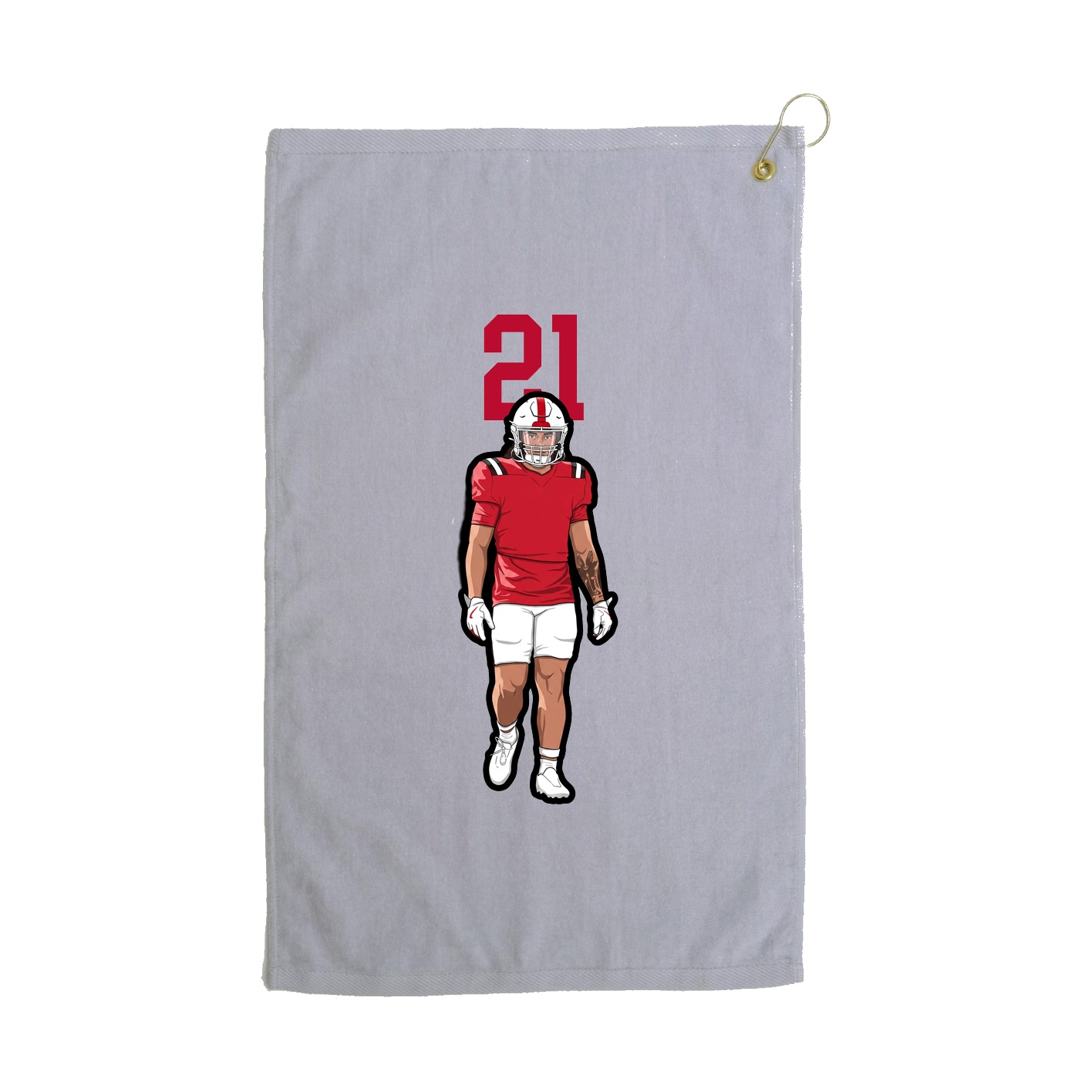 Golf Towel — Number Top in Grey
