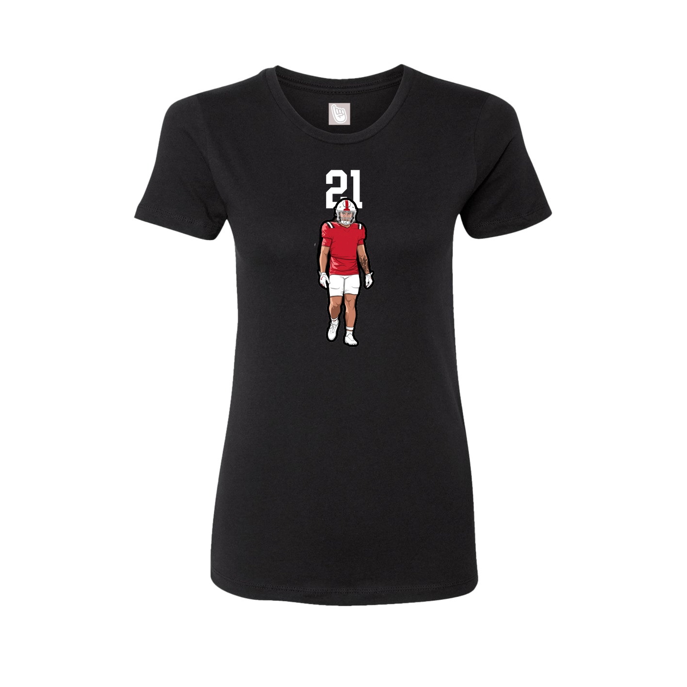 Fitted Women's Tee — Number Top in Black