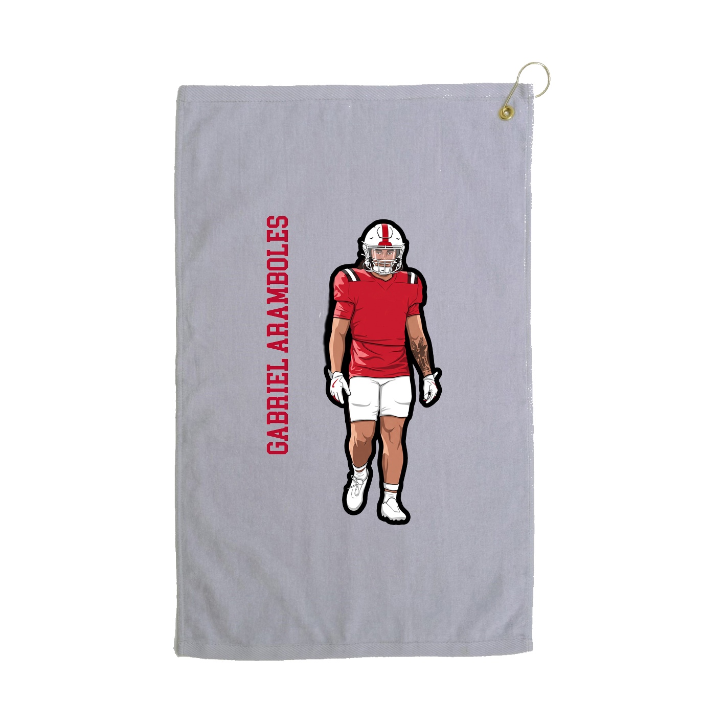 Golf Towel — Name Vertical in Grey