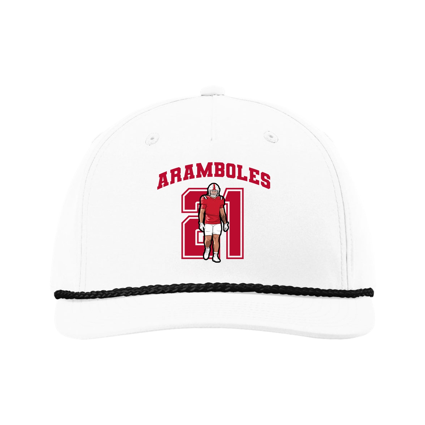 Five-Panel Classic Rope Cap — Number in White