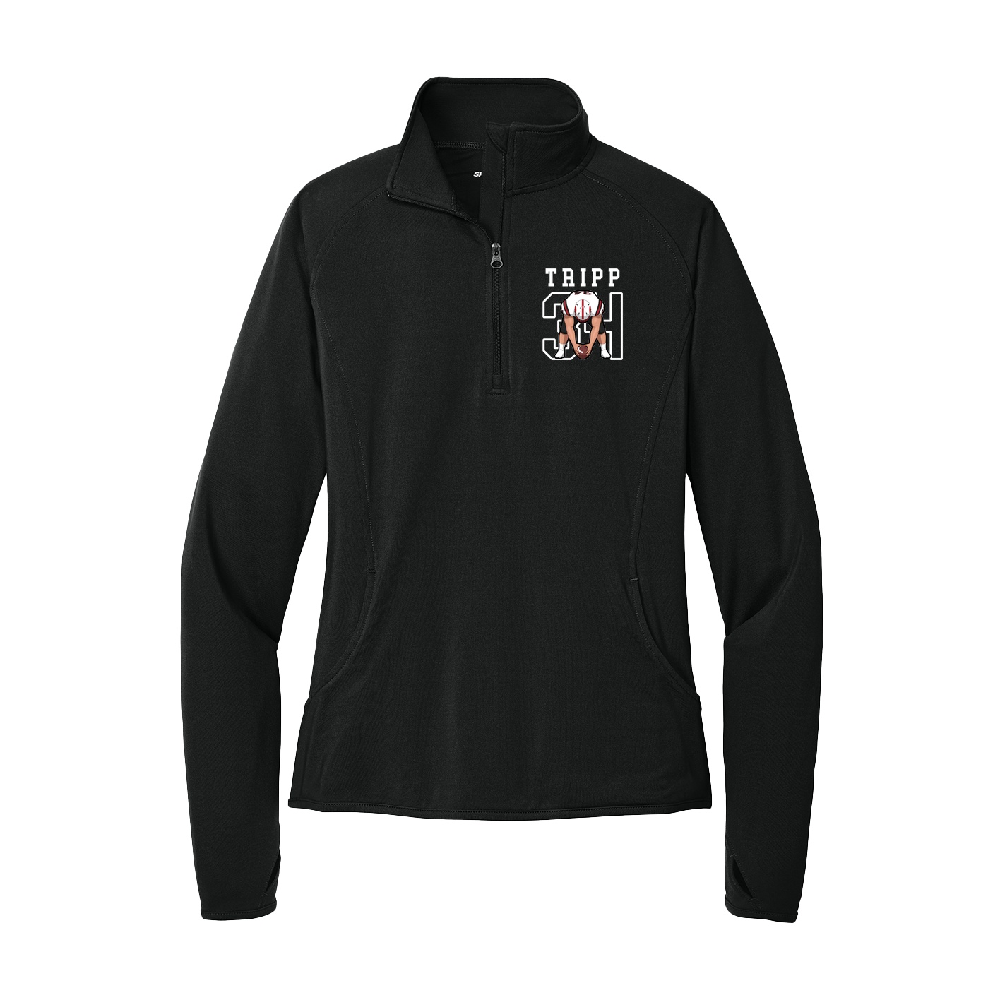 Women's Q-Zip Pullover — Shirsey in Black