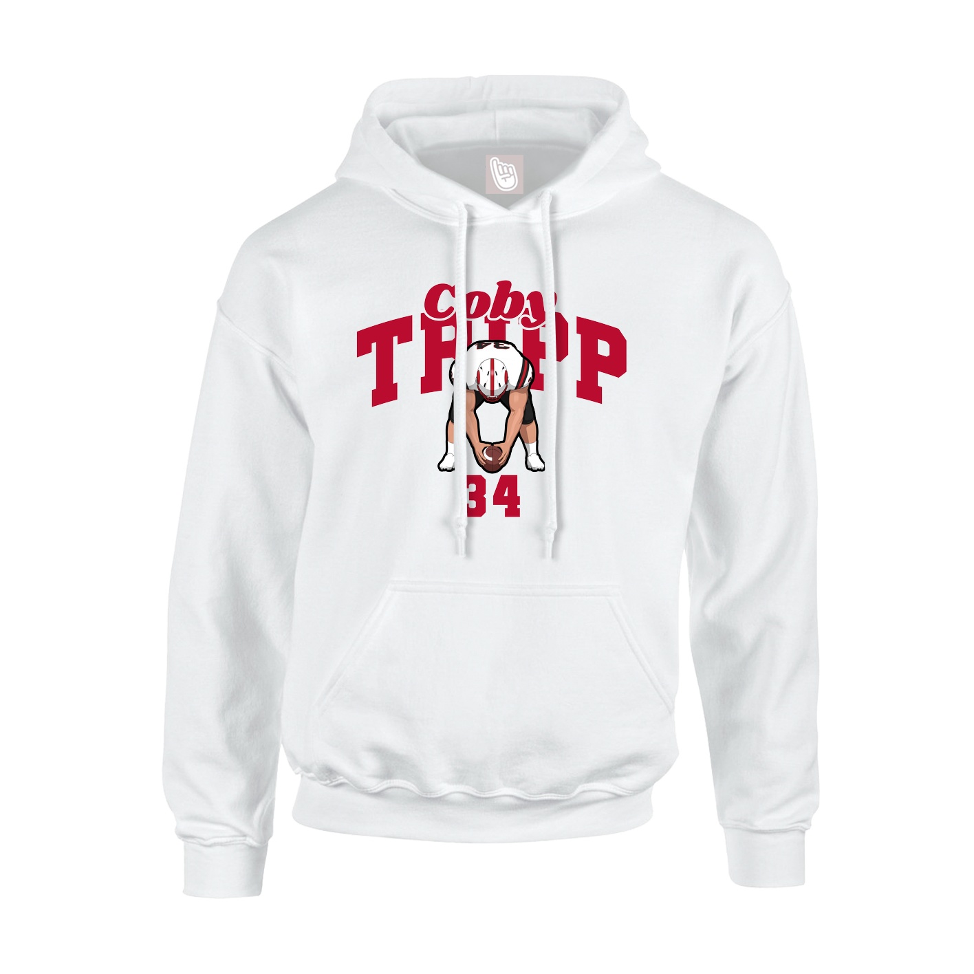 Youth Hoodie — Signature Arch in White