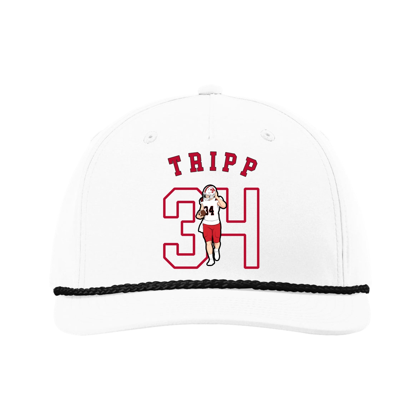 Five-Panel Classic Rope Cap — Shirsey Arch in White