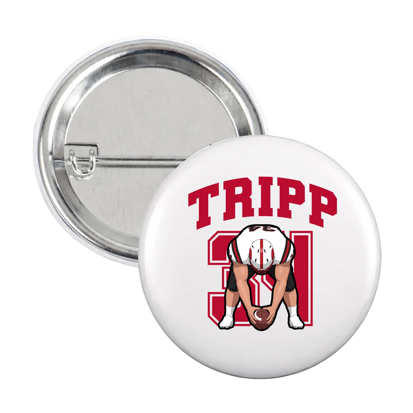 Game Day Button — Number in White