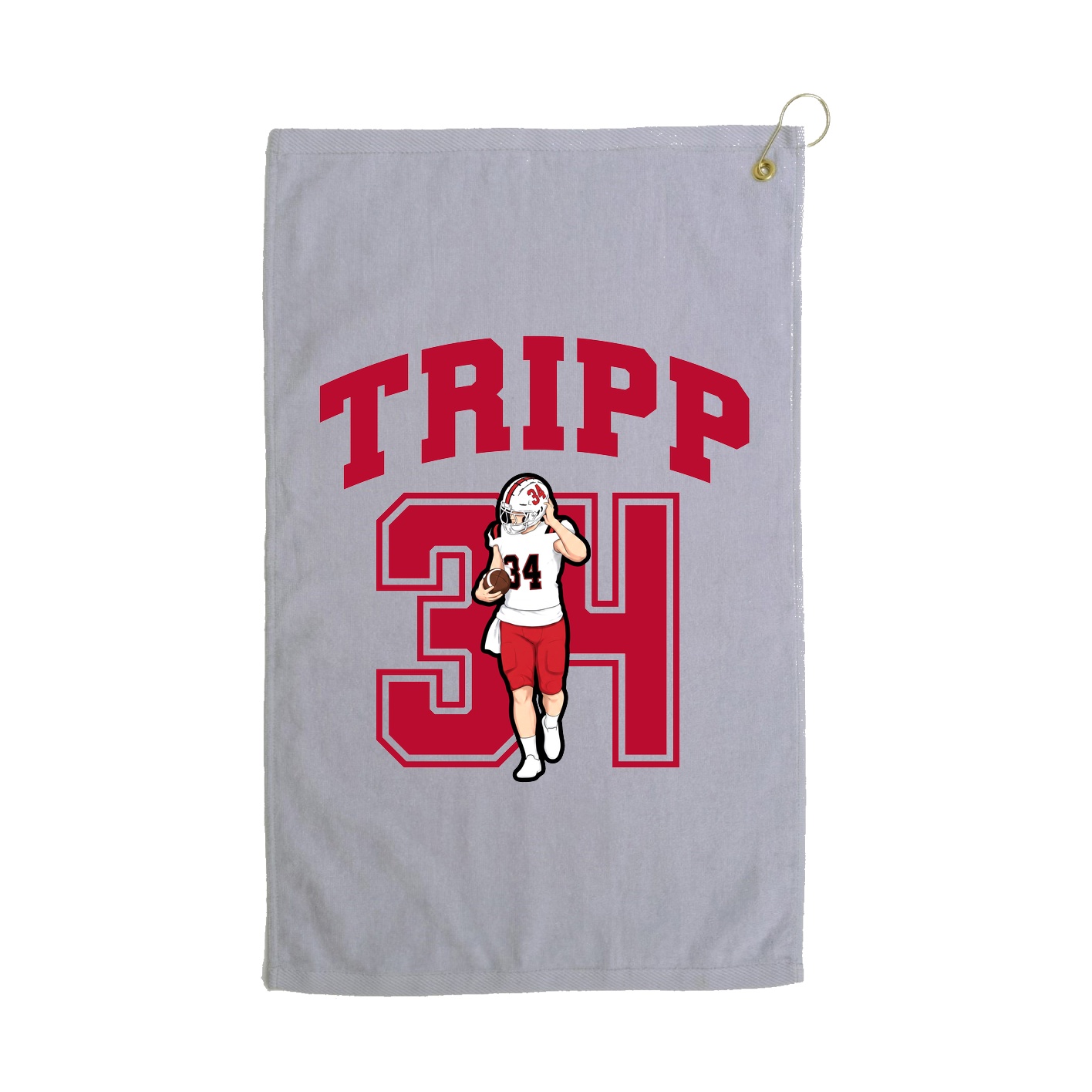 Golf Towel — Number in Grey