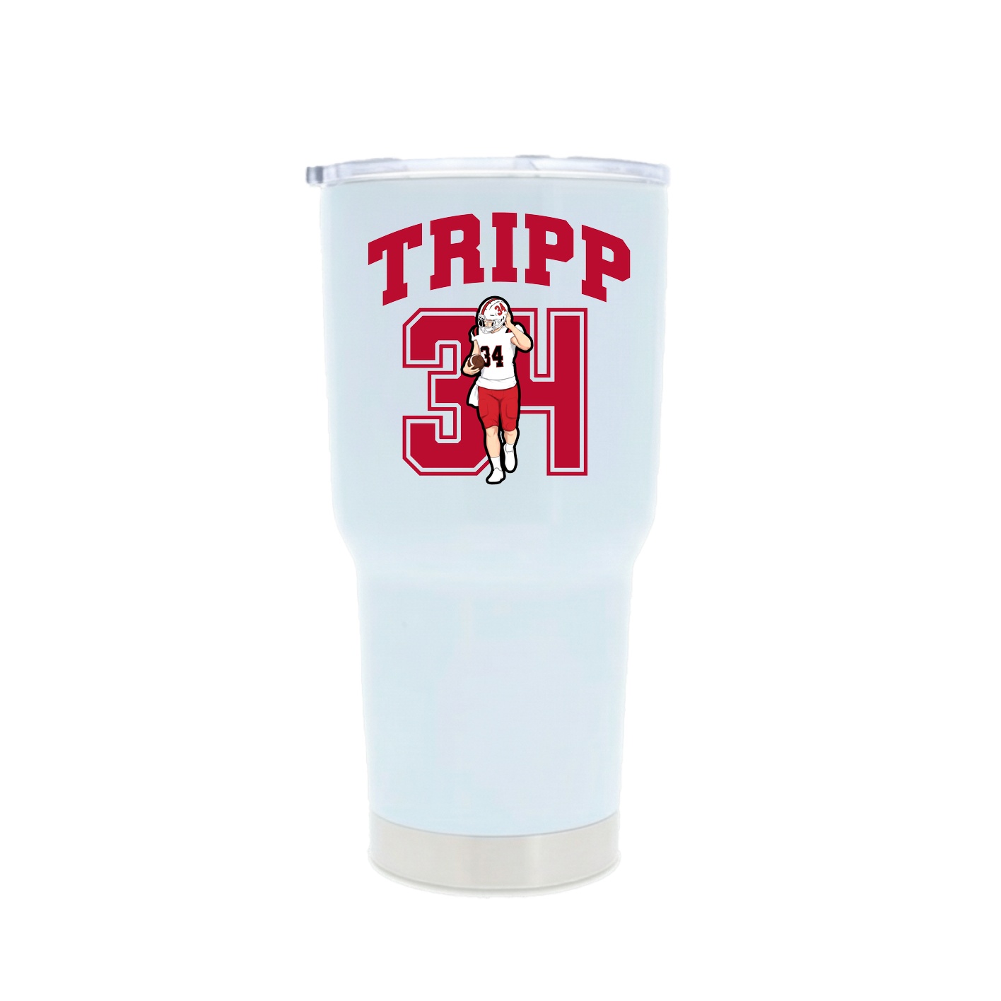 30oz Stainless Steel Tumbler — Number in White