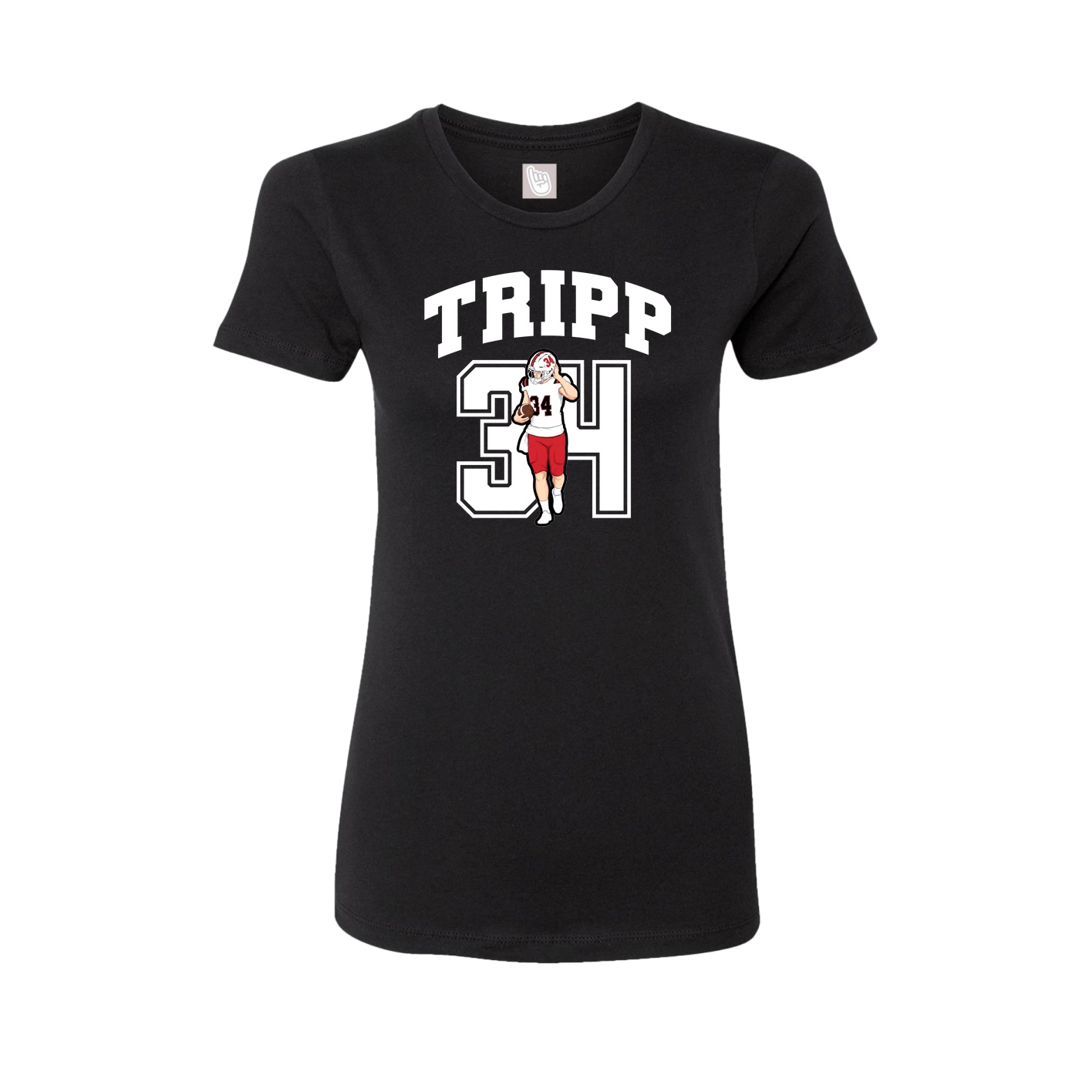 Fitted Women's Tee — Number in Black