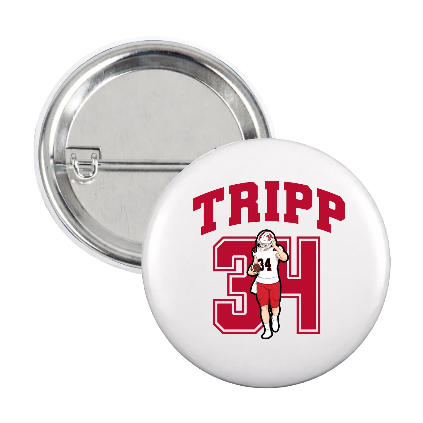 Game Day Button — Number in White