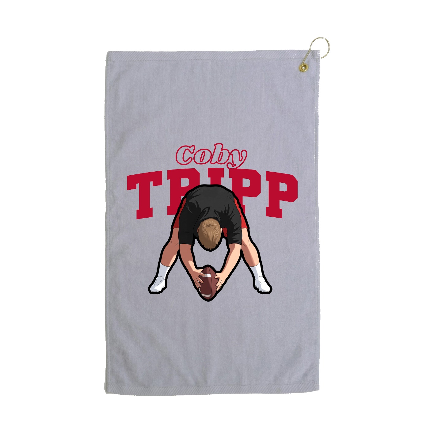 Golf Towel — Name Arch in Grey