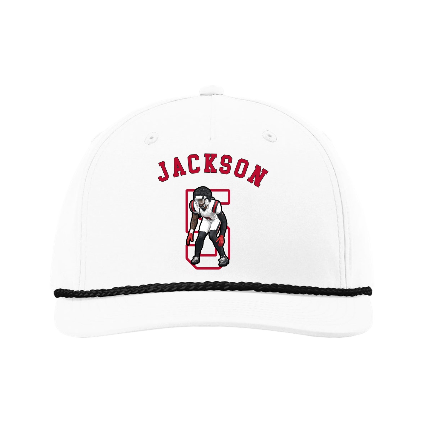 Five-Panel Classic Rope Cap — Shirsey Arch in White