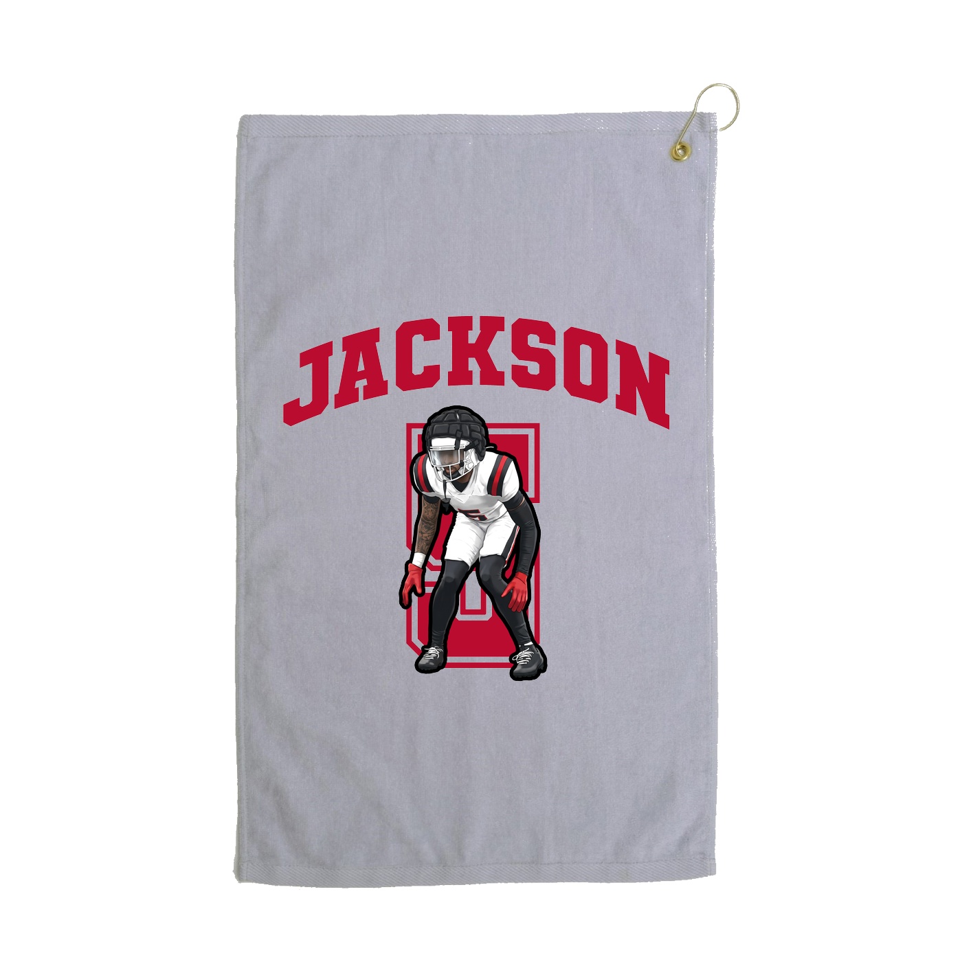 Golf Towel — Number in Grey