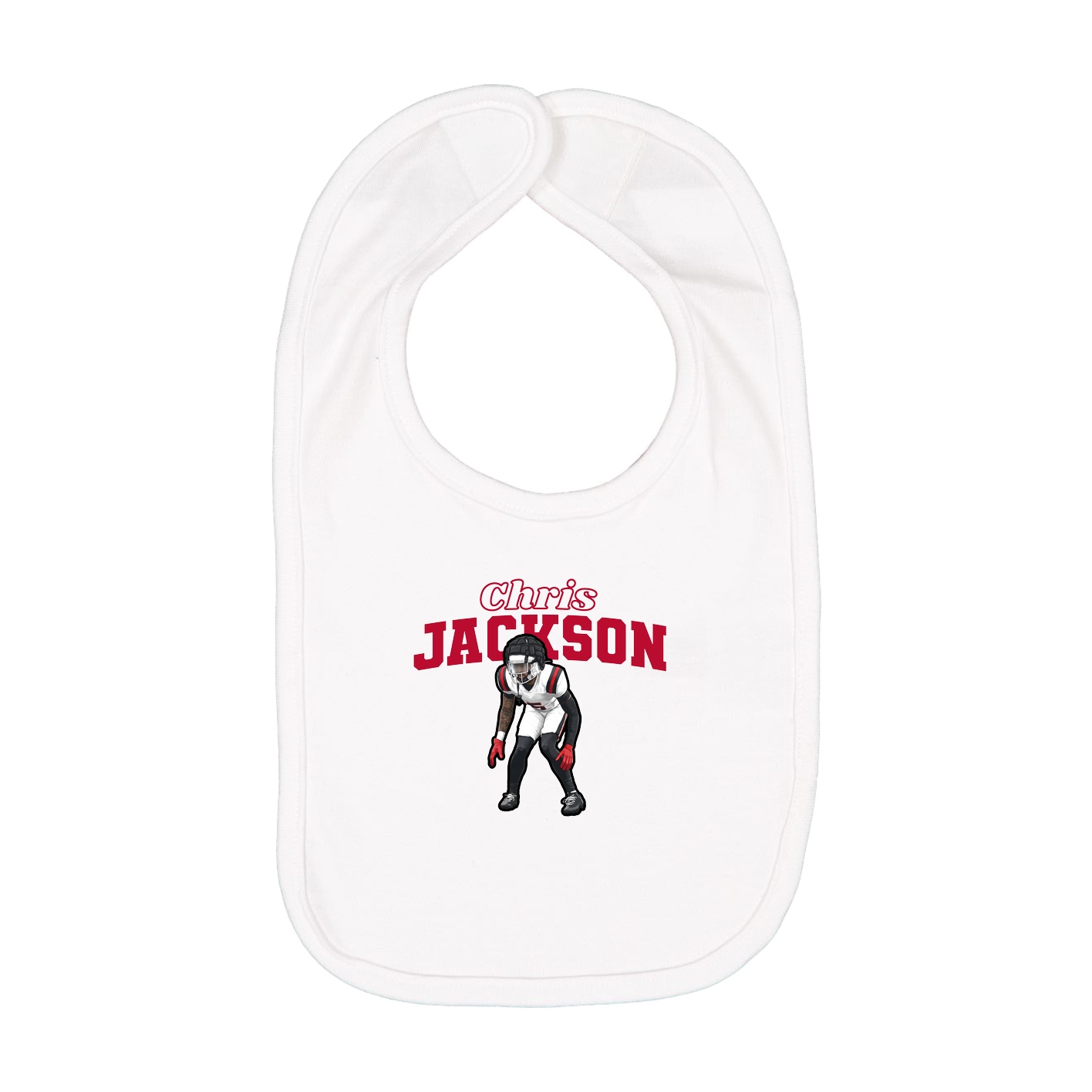 Infant Bib — Name Arch in White